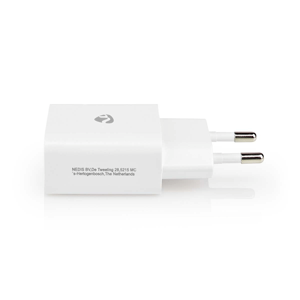 Nedis Väggladdare | 12 W | Snabbladdnings funktion | 1x 2.4 A A | Antal utgångar: 1 | USB-A | Lightning 8-Pin (Lös) Kabel | 1.00 m | Single Voltage Ou
