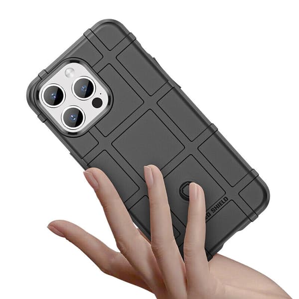 Iskunkestävä kotelo iPhone 15 Pro Maxille, musta Svart