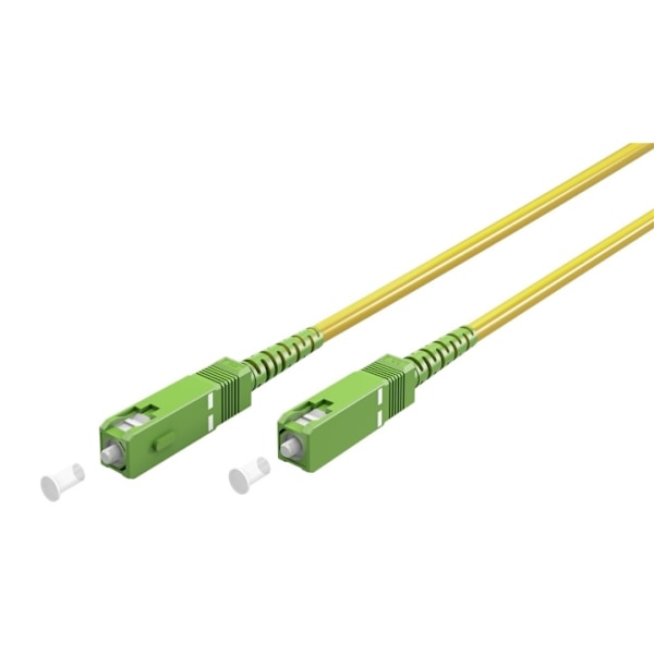 Goobay Fiberoptisk kabel (FTTH), Singlemode (OS2) Yellow, gul (Simplex), 25 m plugg SC-APC (8°) > plugg SC-APC (8°), halogenfri kabelhölje (LSZH)