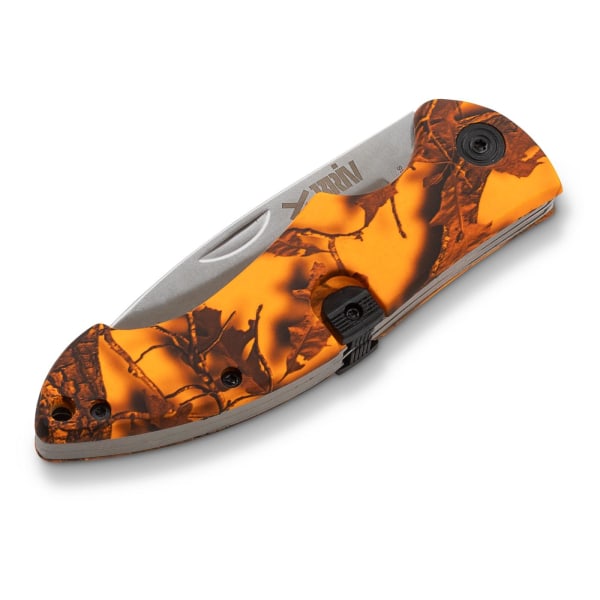 Buköppnarfällkniv dubbelblad Belly Orange Camo, 6/48