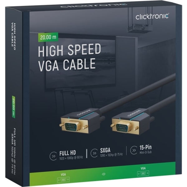 ClickTronic VGA-kabel Premium-kabel | 1x VGA stik 1x VGA forts