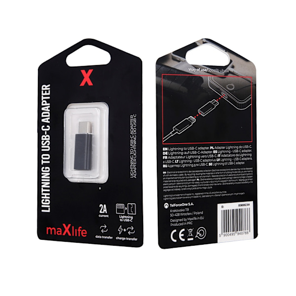 Maxlife Lightning till USB-C-adapter