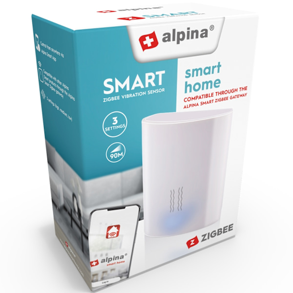 Alpina Zigbee Smart tärinäanturi 3.4 x 4.1 cm