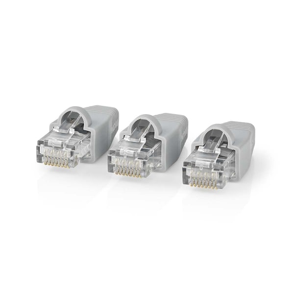 Nedis RJ45-kontakt | Hane | Solid UTP CAT6 | Rak | Guldplaterad | 10 st. | PVC | Grå | Låda