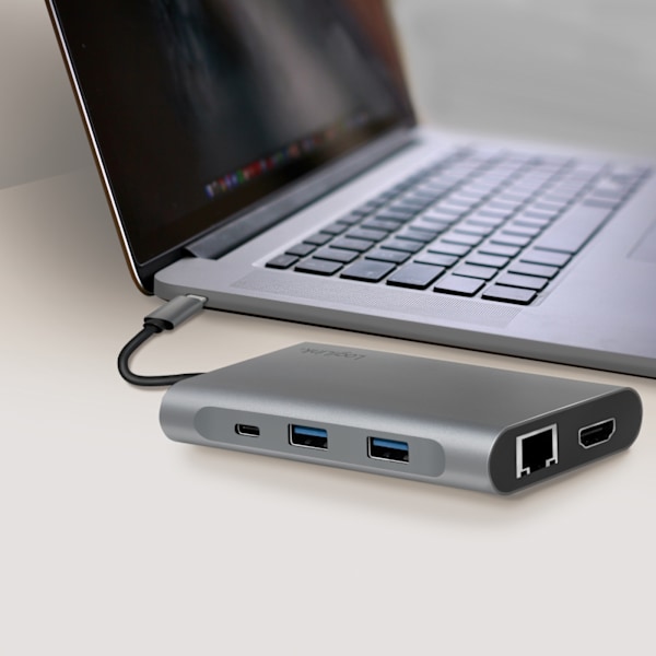 LogiLink USB-C-docka 8-i-1 HDMI/DP/RJ45