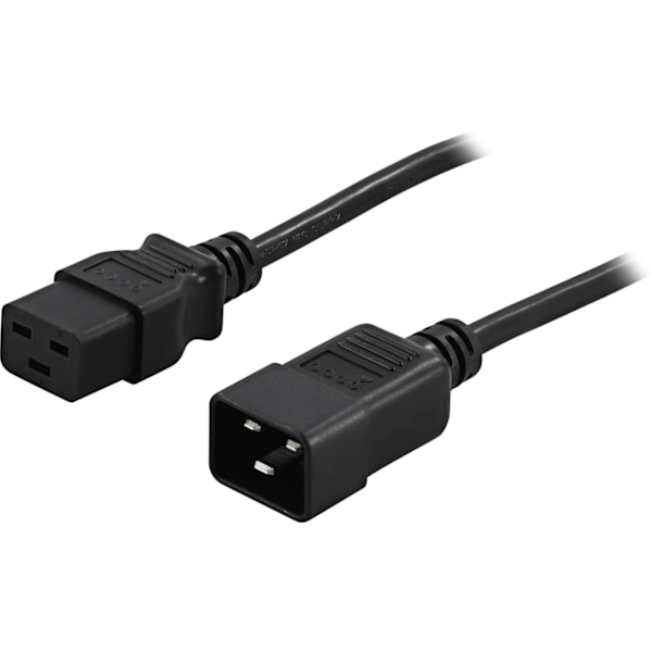DELTACO maad laite-/jatkokaapeli IEC320 C19 >C20,16A/250V, 3m