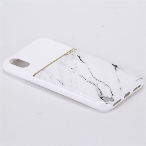 Mjukt TPU skal till iPhone X/XS, Vit Marmor Vit