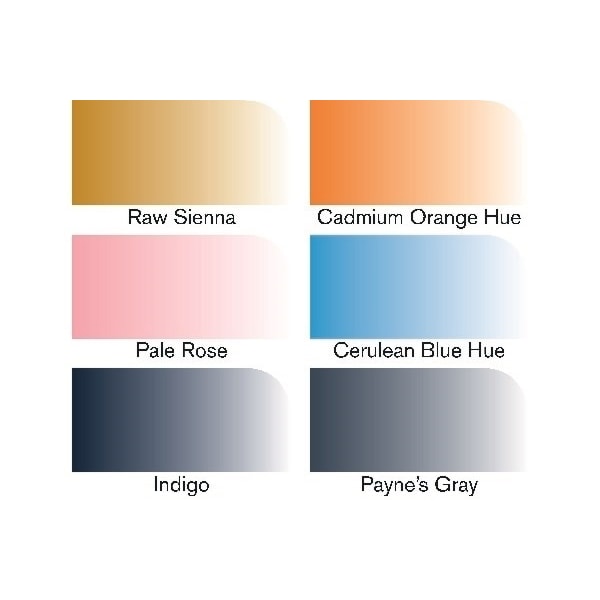 Winsor WaterColour Marker 6-pack, Sky tones set