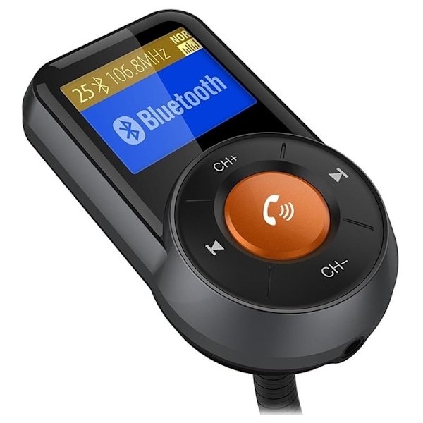 BT76 FM-sender med Dual USB-oplader QC3.0+2.4A, Sort