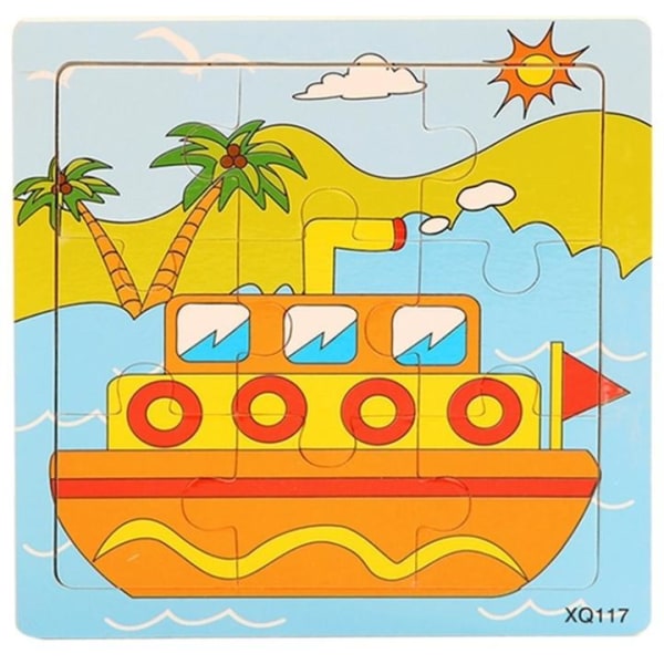 9-delt puslespil, båd