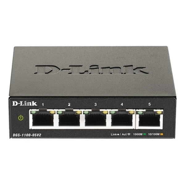D-Link 5-Port Gigabit Smart Managed Switch musta