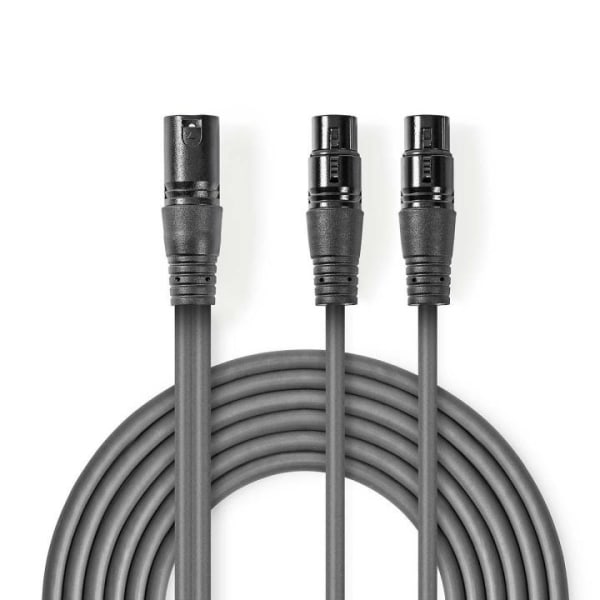 Nedis Balanceret Audio kabel | XLR 3-Pin Han | 2x XLR 3-Pin Huns