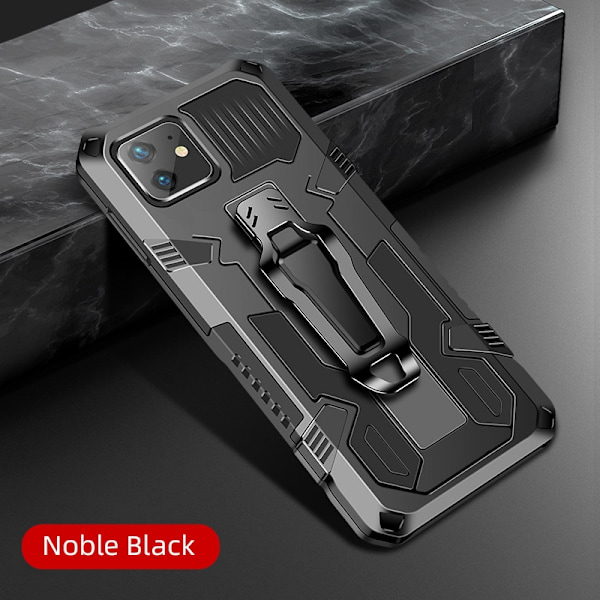 Robust etui med stativ til iPhone 13, Sort Svart