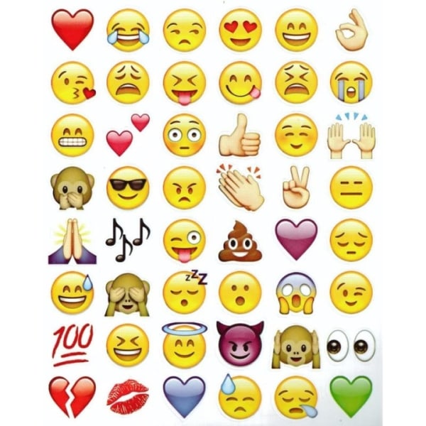 Emoji-klistermärken, 19 ark med 900+ stickers