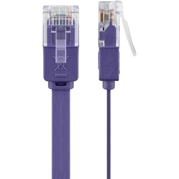 Goobay CAT 6 platt patchkabel, U/UTP, violett kopparledare (CU), 2 m