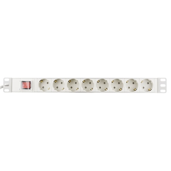 Deltaco Power strip 8xCEE 7/3 sockets 1xCEE 7/7 connection 19"" 1U 3m