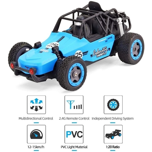 JJRC Q73 1:20 mittakaavassa - 2.4G radio-ohjattava kilpa-auto, Sininen