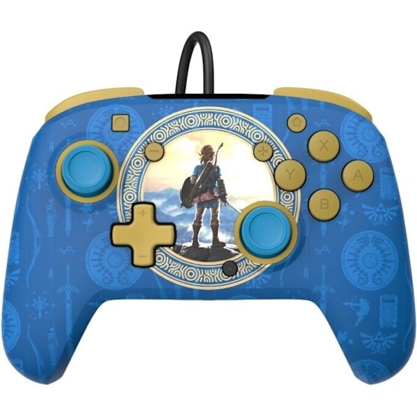 PDP Gaming Rematch Wired Controller – Hyrule Blue -langallinen ohjain, Switch