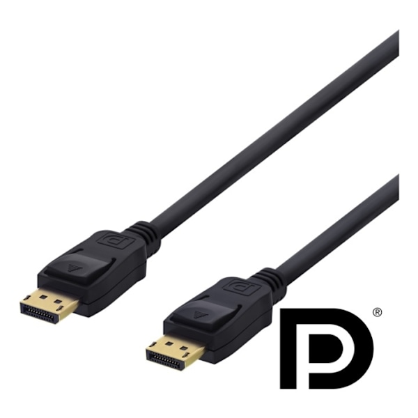 DELTACO DisplayPort-kaapeli, 1m, 4K UHD, DP 1.2, musta