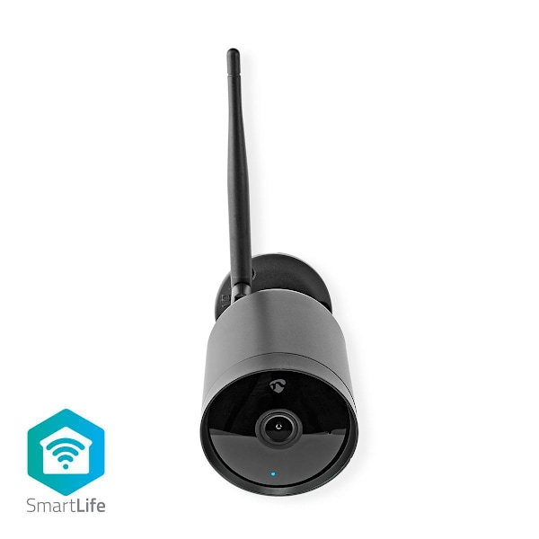 Nedis SmartLife Utomhus Kamera | Wi-Fi | Full HD 1080p | IP65 | microSD (ingår inte) / Molnlagring (tillval) | 12 V DC | Med rörelsesensor | Nattsikt