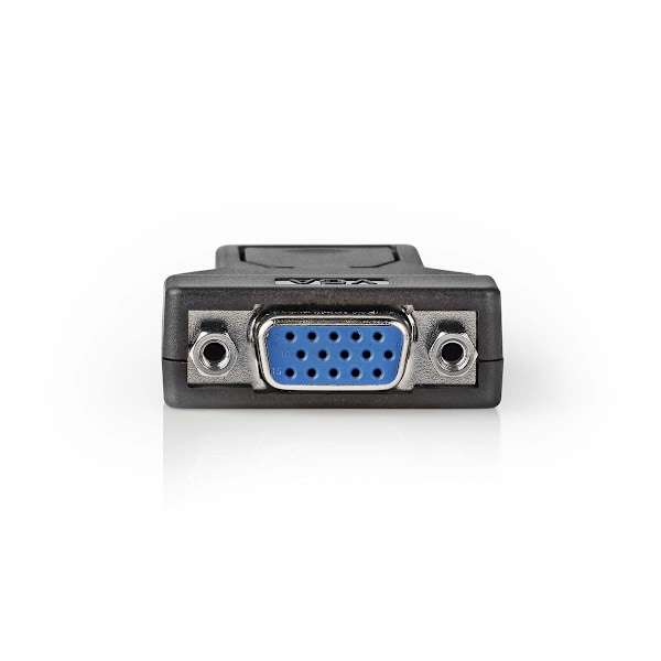 Nedis DisplayPort adapter | DisplayPort Han | VGA Hun | 1080p | Nikkelplateret | Lige | Runde | ABS | ABS | Sort | Box