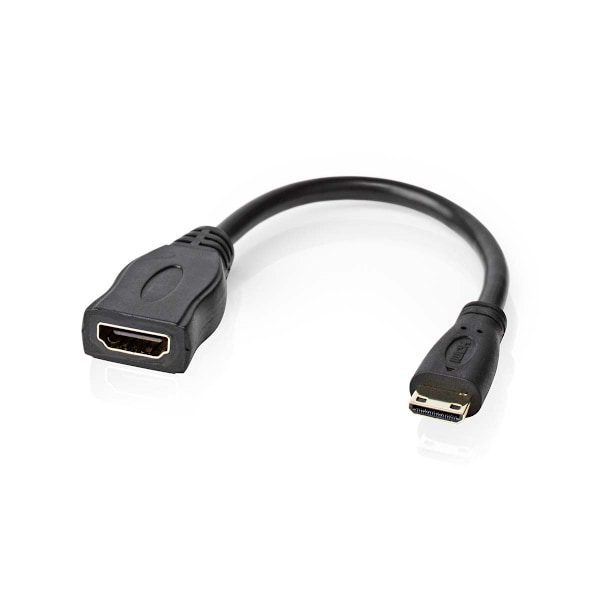 Nedis High Speed ​​HDMI ™ Kaapeli Ethernet | HDMI™ Mini | HDMI™ Ulostulo | 4K@30Hz | 10.2 Gbps | 0.20 m | Pyöreä | PVC | Musta | Laatikko