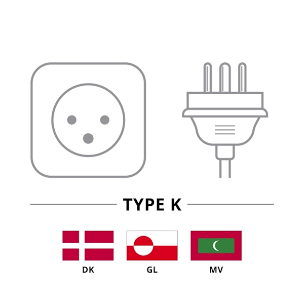 Goobay IEC-kabel Danmark typ K, 2 m, svart Danmarksplugg (typ K, IEC 60906-1) > C13 apparatuttag (IEC-kontakt)