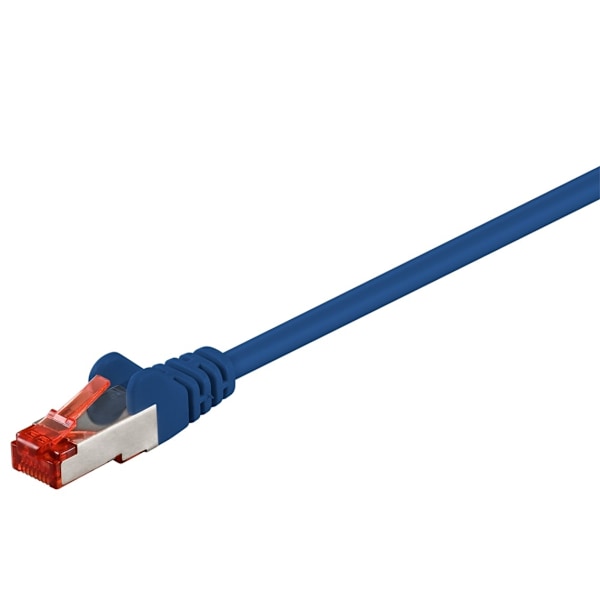 Goobay Patchkabel CAT 6, S/FTP (PiMF), blå, 3 m kopparledare (CU), halogenfri kabelhölje (LSZH)