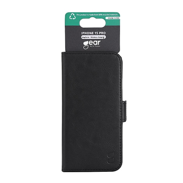 GEAR Wallet Case 3 kortrum Magseries Sort - iPhone 15 Pro Svart