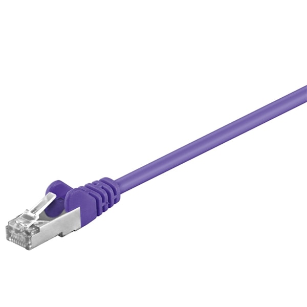 Goobay Patchkabel CAT 5e, SF/UTP, violett, 2 m kopparklädd aluminiumtråd (CCA)