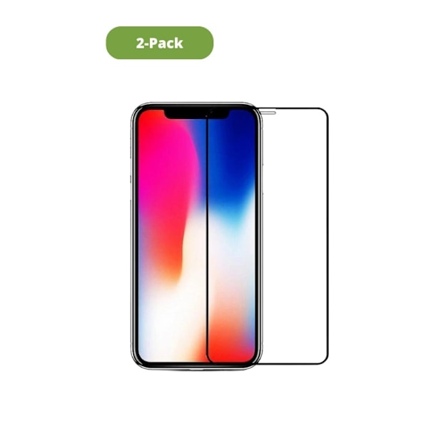 2-Pack iPhone 14 Plus Skärmskydd i 9H Härdat glas, Svart ram Transparent