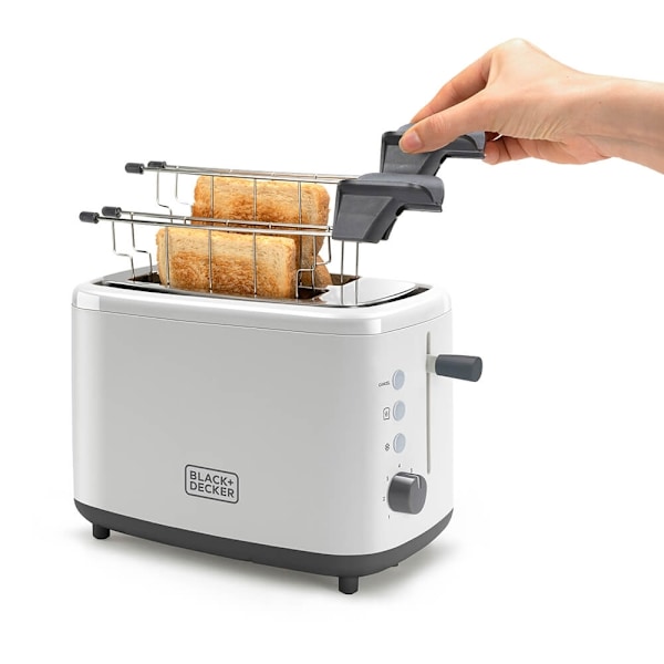 BLACK+DECKER Leivänpaahdin 2 Viipaletta Valkoinen
