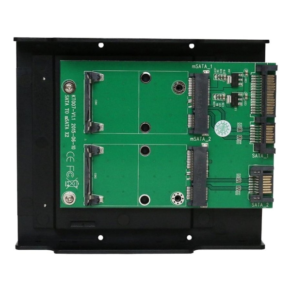 SATA TIL mSATA x2-konverter Understøtter mSATA SSD: 30*30 mm, 30*50 mm