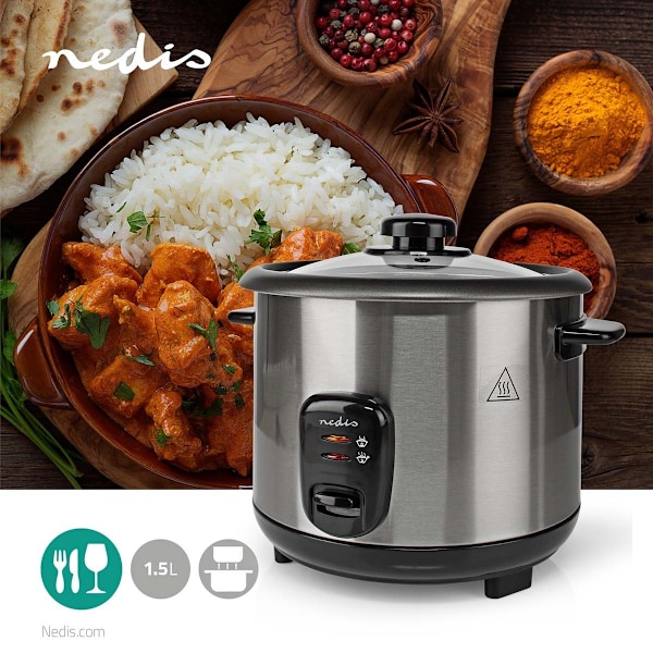 Nedis Ris Koger | 1.5 l | 500 W | Non-stick belægning | Aftagelig skål | Auto sluk