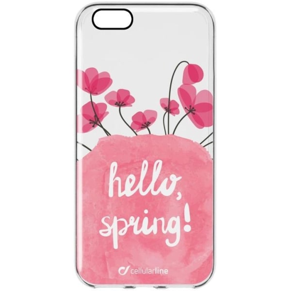 Cellularline Bloom, TPU etui iPhone 6/6S, Gennemsigtig med bloms Transparent