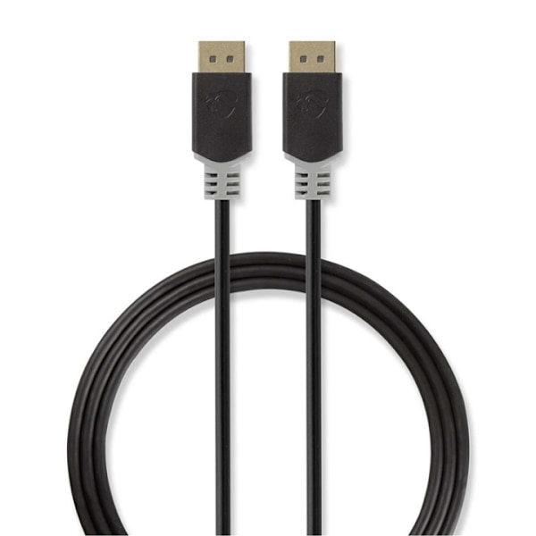 Nedis Displayport-kabel | DisplayPort Hane | DisplayPort Hane | 4K@60Hz | Guldplaterad | 2.00 m | Rund | PVC | Antracit / Grå | Låda