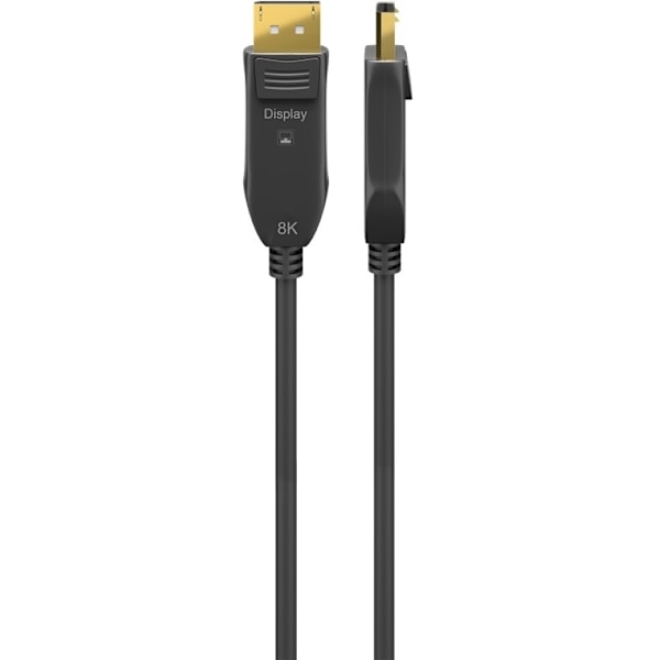Goobay Optisk DisplayPort™-hybridkabel 2.0 (AOC) Guldpläterad Displayport™ plugg > Displayport™ plugg, 10 m