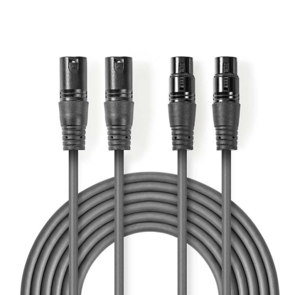 Nedis Balanceret Audio kabel | 2x XLR 3-Pin Hanstik | 2x XLR 3-P