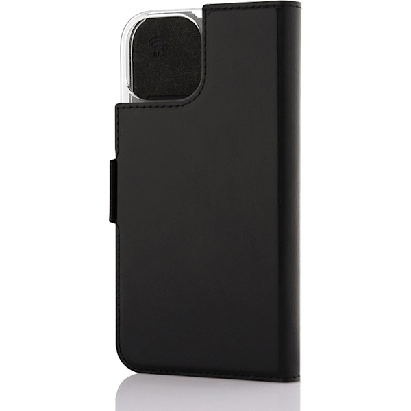 Wave BookCase - beskyttelsesetui, MagSafe-kompatibelt, iPhone 15, sort Svart