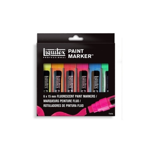 LIQUITEX Wide Paint Marker Fluorescent 6pcs