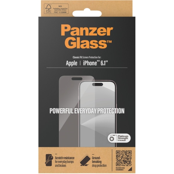 PanzerGlass lasikalvo, iPhone 15 Transparent