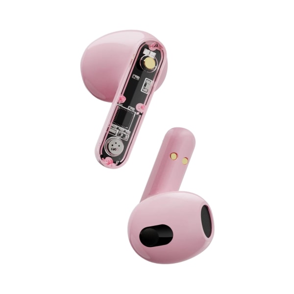 Streetz T150 TWS høretelefoner, Transparent Pink Rosa