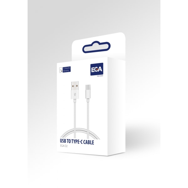 EGA USB till USB-C-kabel 1 m, Vit