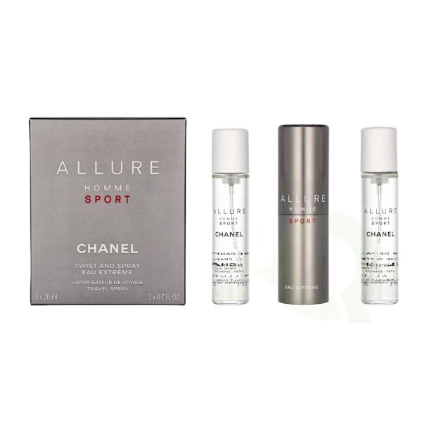 Chanel Allure Homme Sport Eau Extreme Giftset 60 ml Travel Spray Edp Spray 20ml/2x Refill Edp 20ml - Twist and Spray