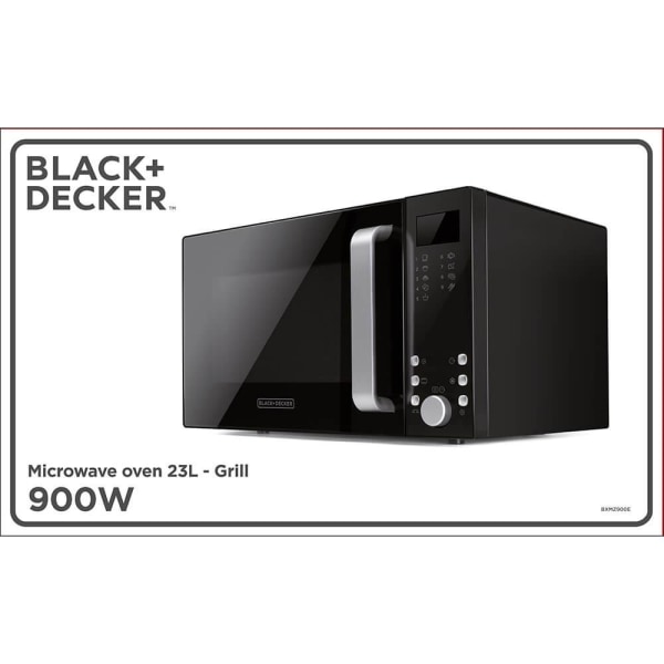 BLACK+DECKER Mikro Digitaalinen Grillillä 23L 900W Musta