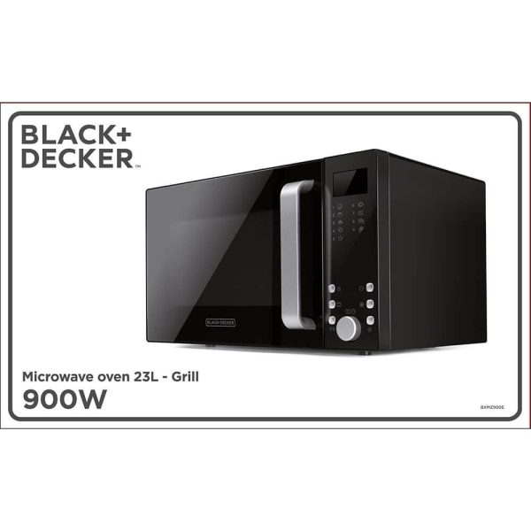 BLACK+DECKER Mikrobølgeovn Digital 23L 900W Sort