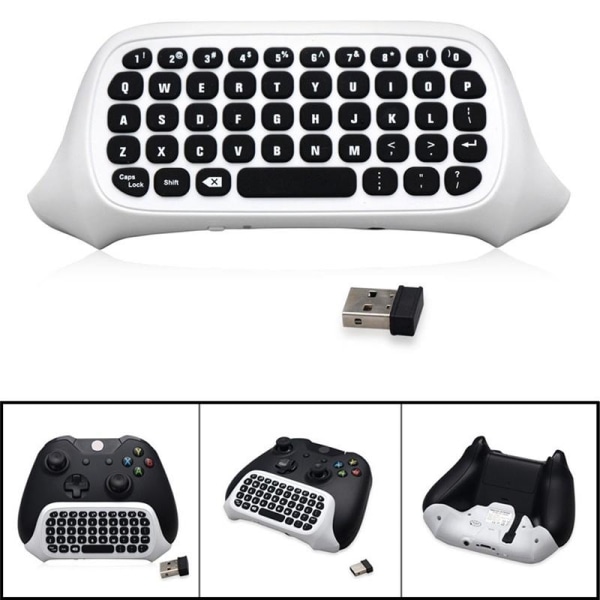 Tastatur til Xbox One S controller, hvid