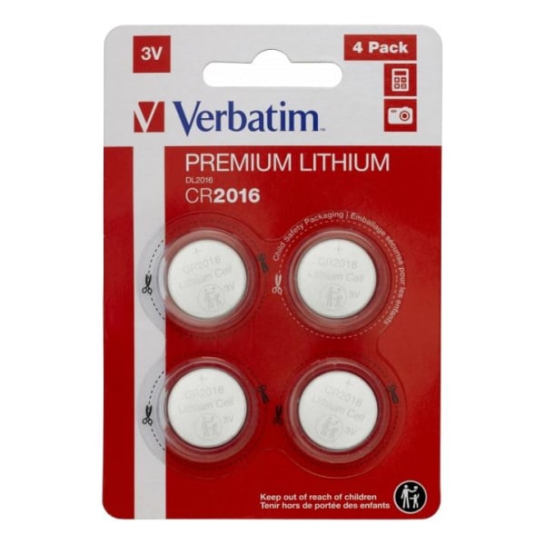 Verbatim Lithium akku CR2016 3V 4 kpl