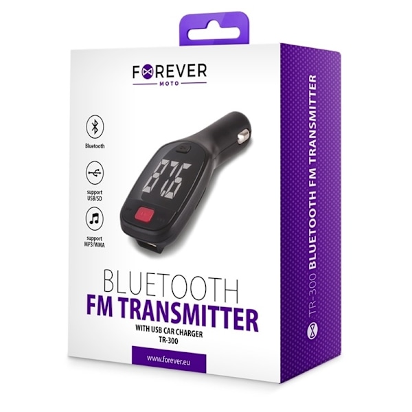 Forever TR-300 Bluetooth FM-lähetin sisäänrakennetulla mikrofonilla