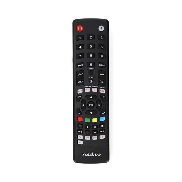 Nedis Universal fjernbetjening | Forprogrammeret | 4 Enheder | Amazon Prime / Disney + Button / Google Play-knap / Netflix-knap / Youtube-knap | Infra